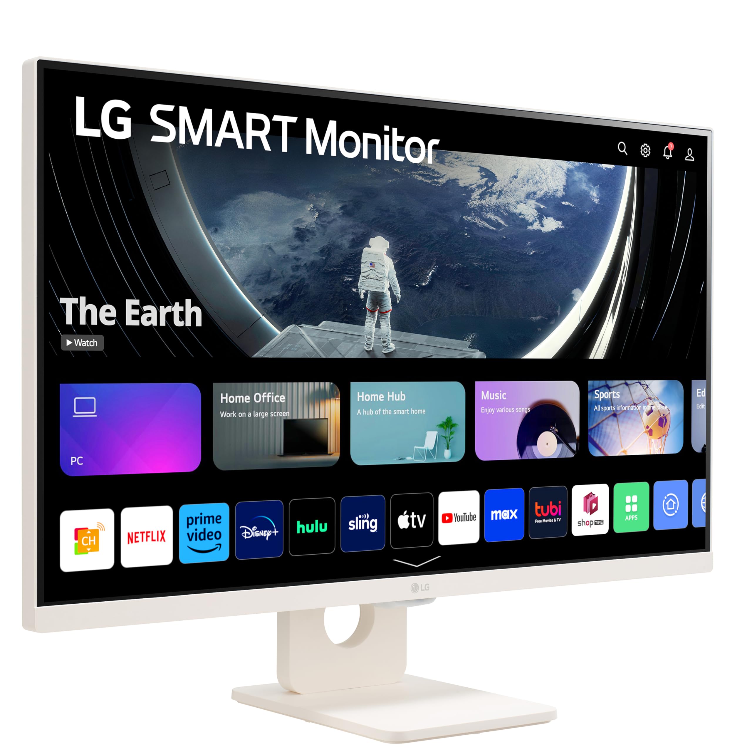 LG 27SR50F 27-inch Smart FHD IPS Monitor, webOS 23, HDR10, Airplay 2, Screen Share, Bluetooth, 5Wx2 Stereo Speaker, Tilt Stand (HDMI, USB Type-A), 2023