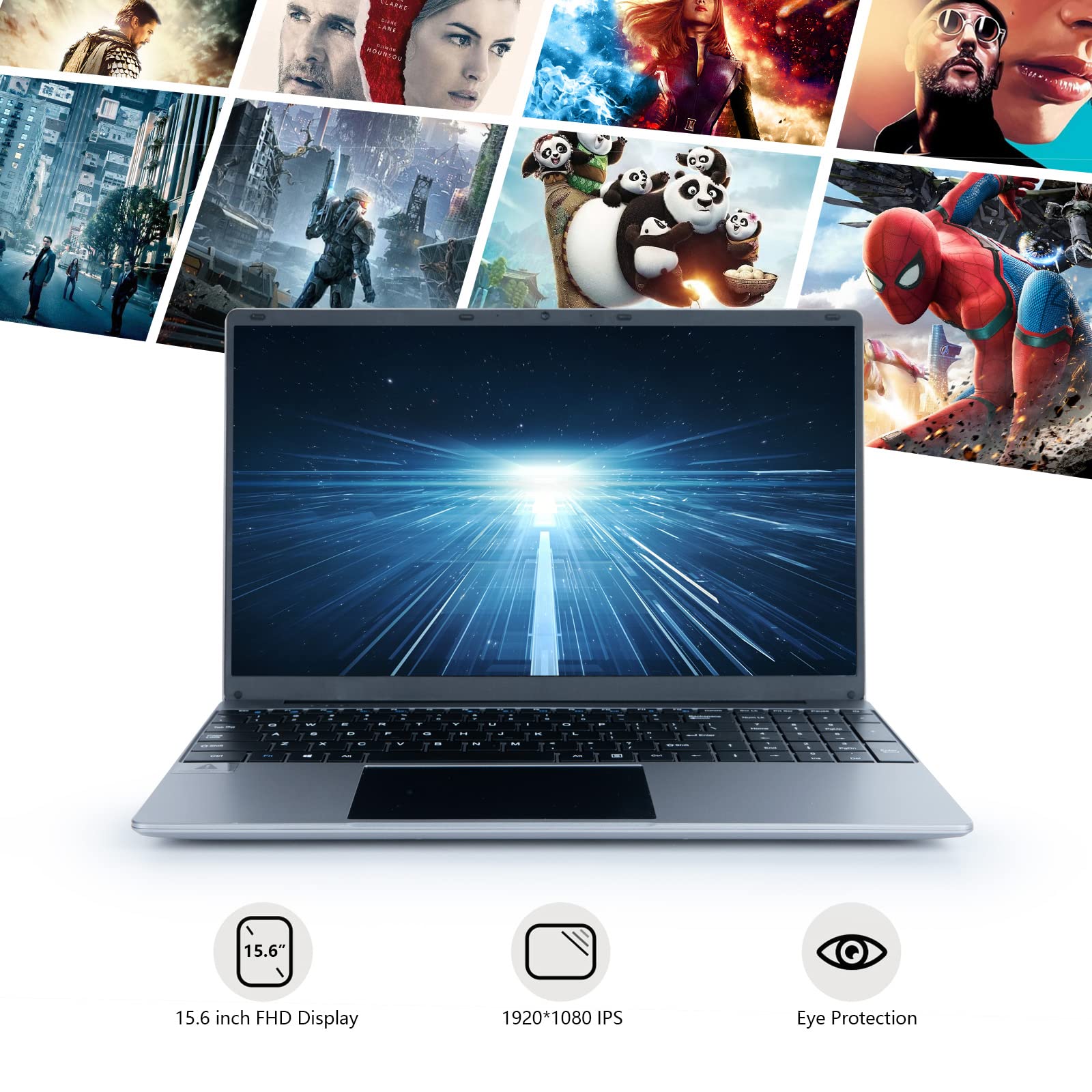 Maypug Laptop Computer -1080P IPS Full HD Laptop,12GB DDR4 512GB SSD Quad-Core Intel Celeron Processors, Pre-Installed Windows 11, USB 3.0, 15.6''Screen, Bluetooth 4.2, 2.4G/5G WiFi, Mini-HDMI