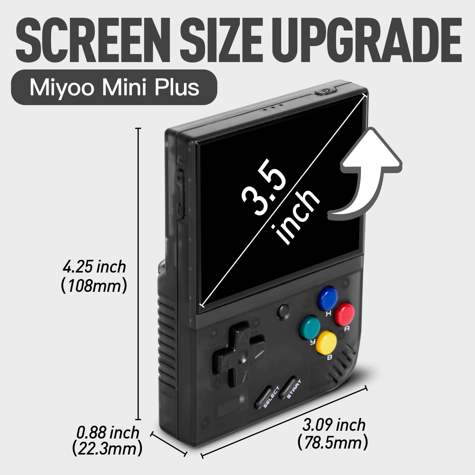 Miyoo Mini Plus Handheld Game Console, with Dedicated Storage Case, 3.5 Inch IPS 640x480 Screen, 64G TF Card with 10,000+ Games, 3000mAh 7+Hours Battery, Support Wireless Network (Purple 64G+Case)