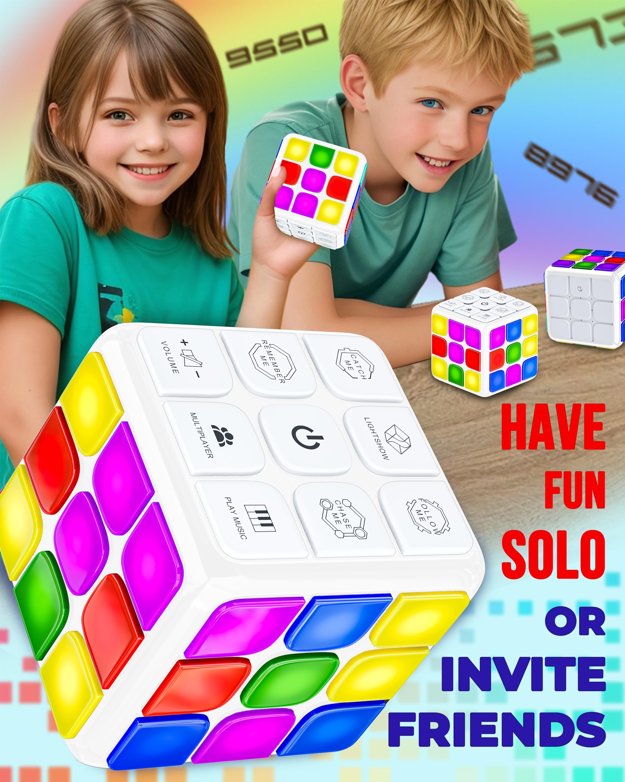 Skywin Puzzle Cube Game - Flashing Cube Handheld Electronic Games Stem Toy - Fun Memory Games & Brain Games for Adults and Kids