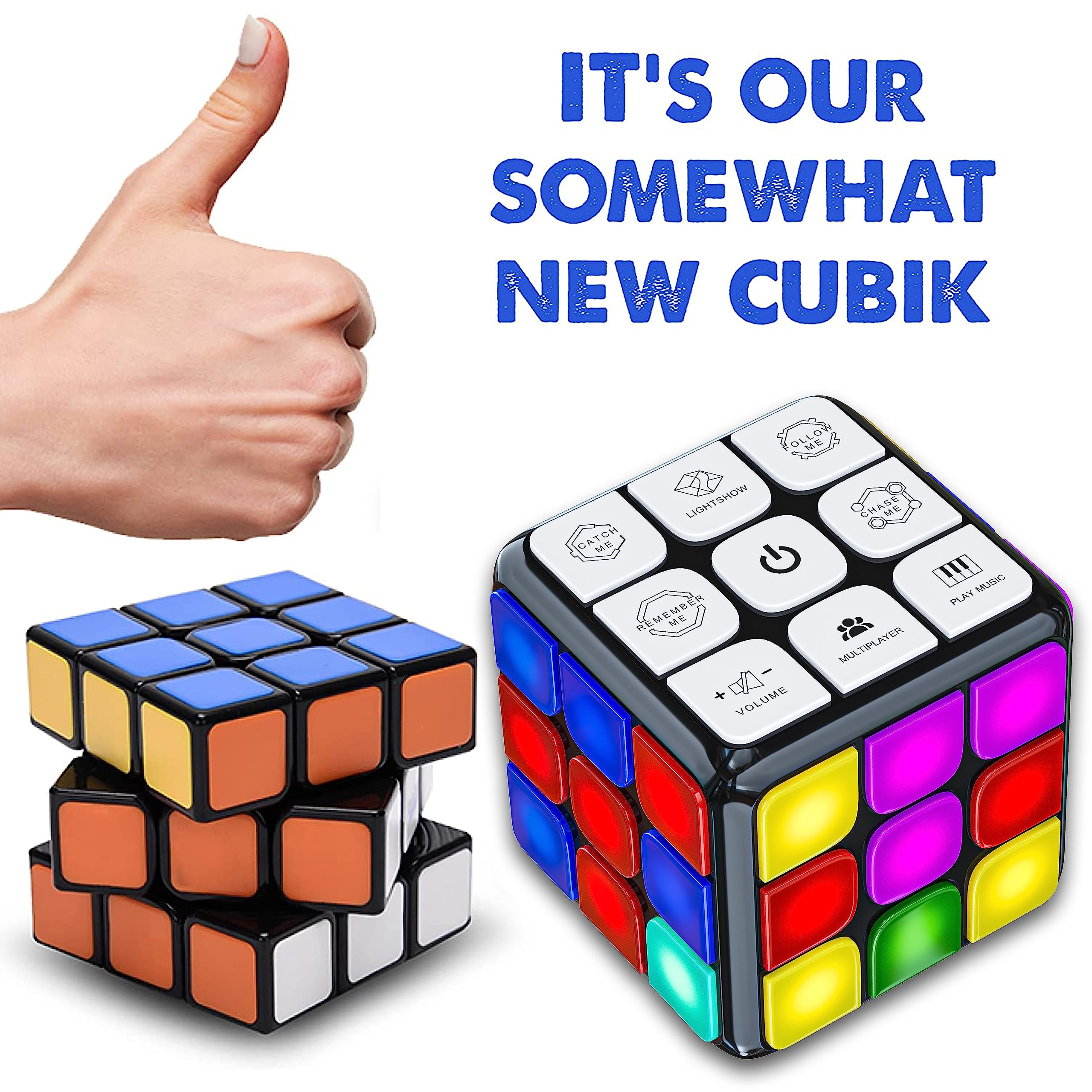 Skywin Puzzle Cube Game - Flashing Cube Handheld Electronic Games Stem Toy - Fun Memory Games & Brain Games for Adults and Kids