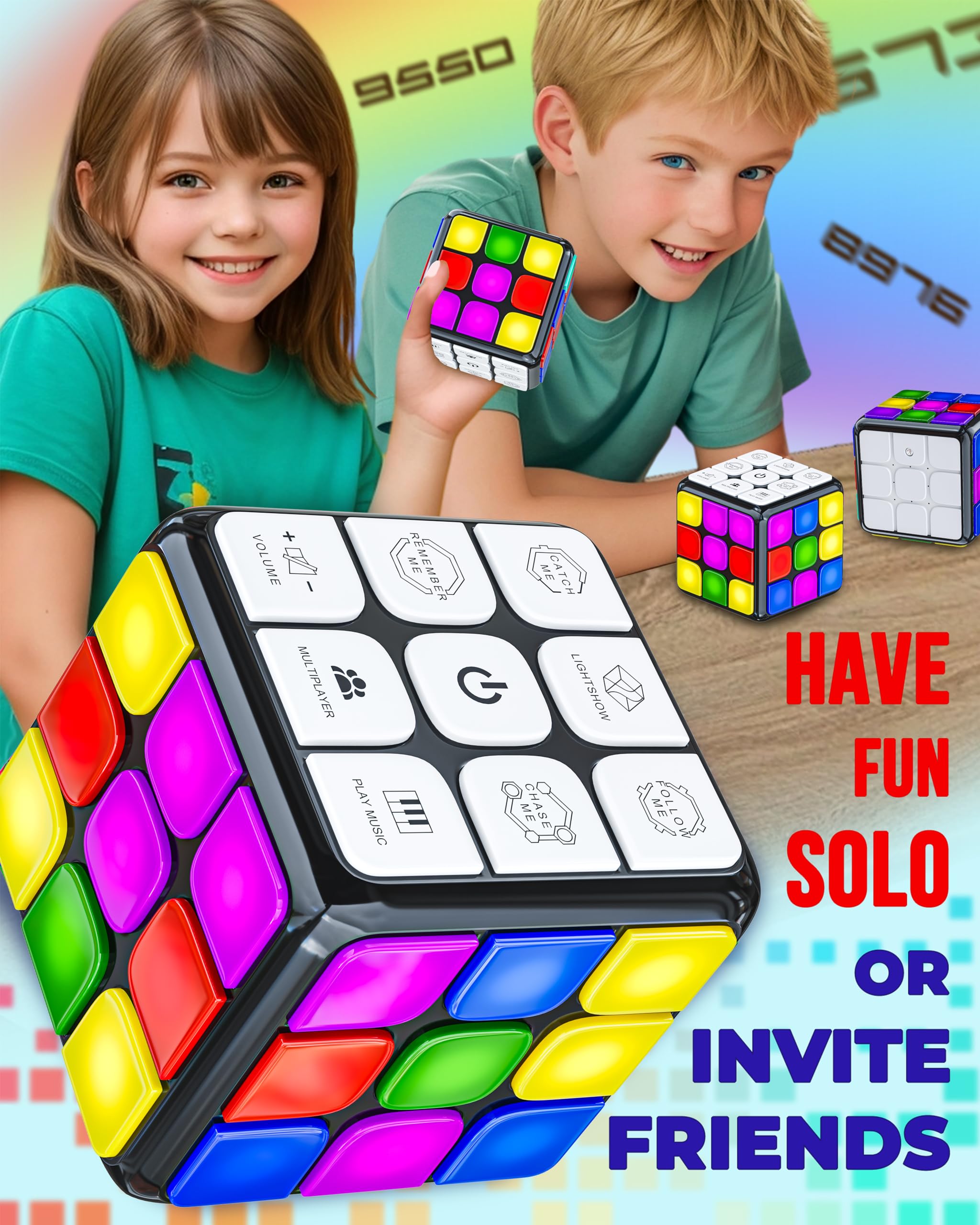 Skywin Puzzle Cube Game - Flashing Cube Handheld Electronic Games Stem Toy - Fun Memory Games & Brain Games for Adults and Kids