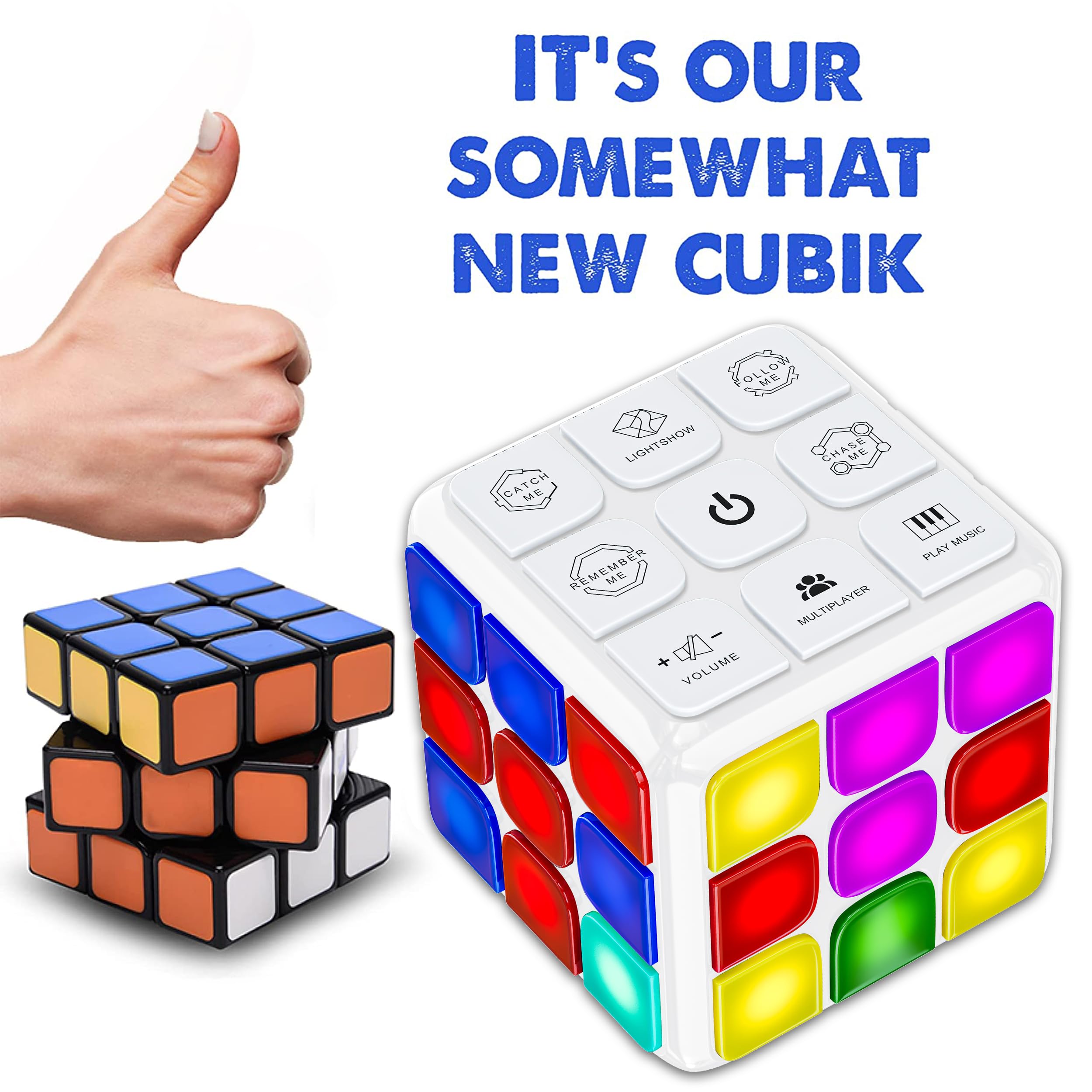 Skywin Puzzle Cube Game - Flashing Cube Handheld Electronic Games Stem Toy - Fun Memory Games & Brain Games for Adults and Kids