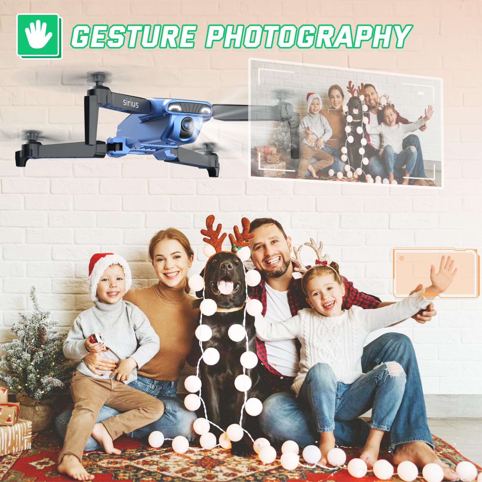 Heygelo S90 Drone with Camera for Adults, 1080P HD Mini FPV Drones for Kids Beginners, Foldable RC Quadcopter Toys Gifts with Altitude Hold, Voice/Gesture Control, 3 Speeds, 2 Batteries