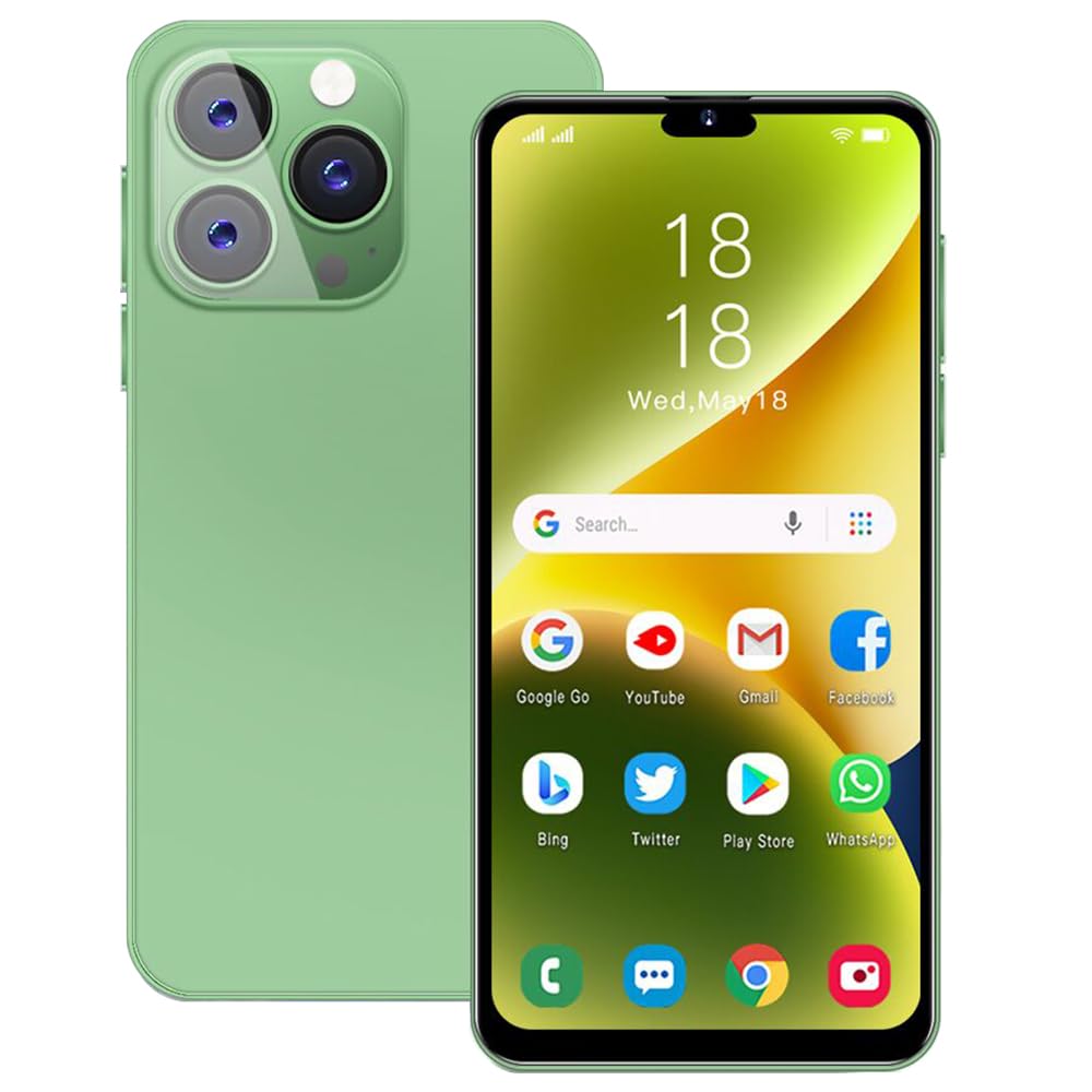 PrzSay Unlocked Smartphone, 6.3 inch HD Display, Android10.0, Dual SIM, Dual Cameras, 1GB RAM+16GB ROM (Expandable to 128GB), Support: WiFi, Bluetooth, GPS 3G Mobile Phones (Golden)