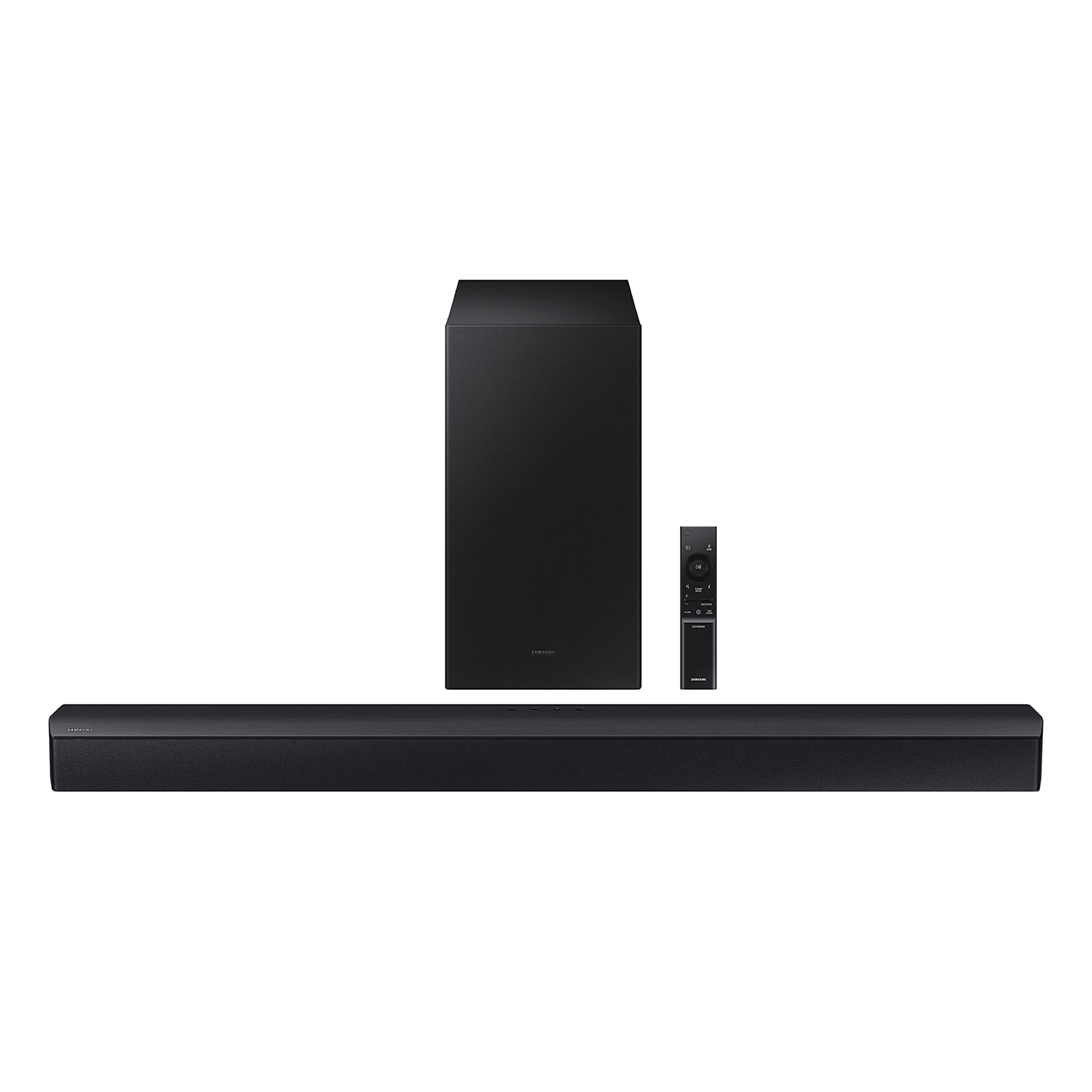 Samsung HW-B550/ZA 2.1ch Soundbar with Dolby Audio, DTS Virtual:X, Subwoofer Included, Adaptive Sound Lite, Bluetooth Multi-Device Connection, Wireless Surround Compatible, 2022, Black