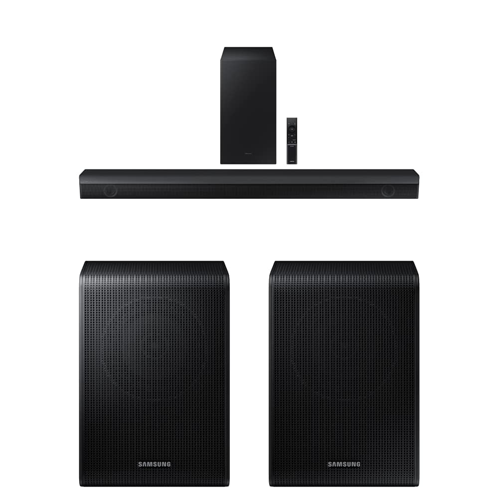 Samsung HW-B550/ZA 2.1ch Soundbar with Dolby Audio, DTS Virtual:X, Subwoofer Included, Adaptive Sound Lite, Bluetooth Multi-Device Connection, Wireless Surround Compatible, 2022, Black