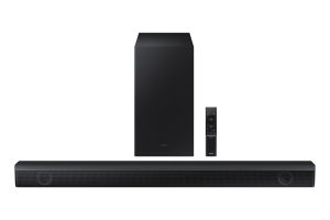 Samsung HW-B550/ZA 2.1ch Soundbar with Dolby Audio, DTS Virtual:X, Subwoofer Included, Adaptive Sound Lite, Bluetooth Multi-Device Connection, Wireless Surround Compatible, 2022, Black