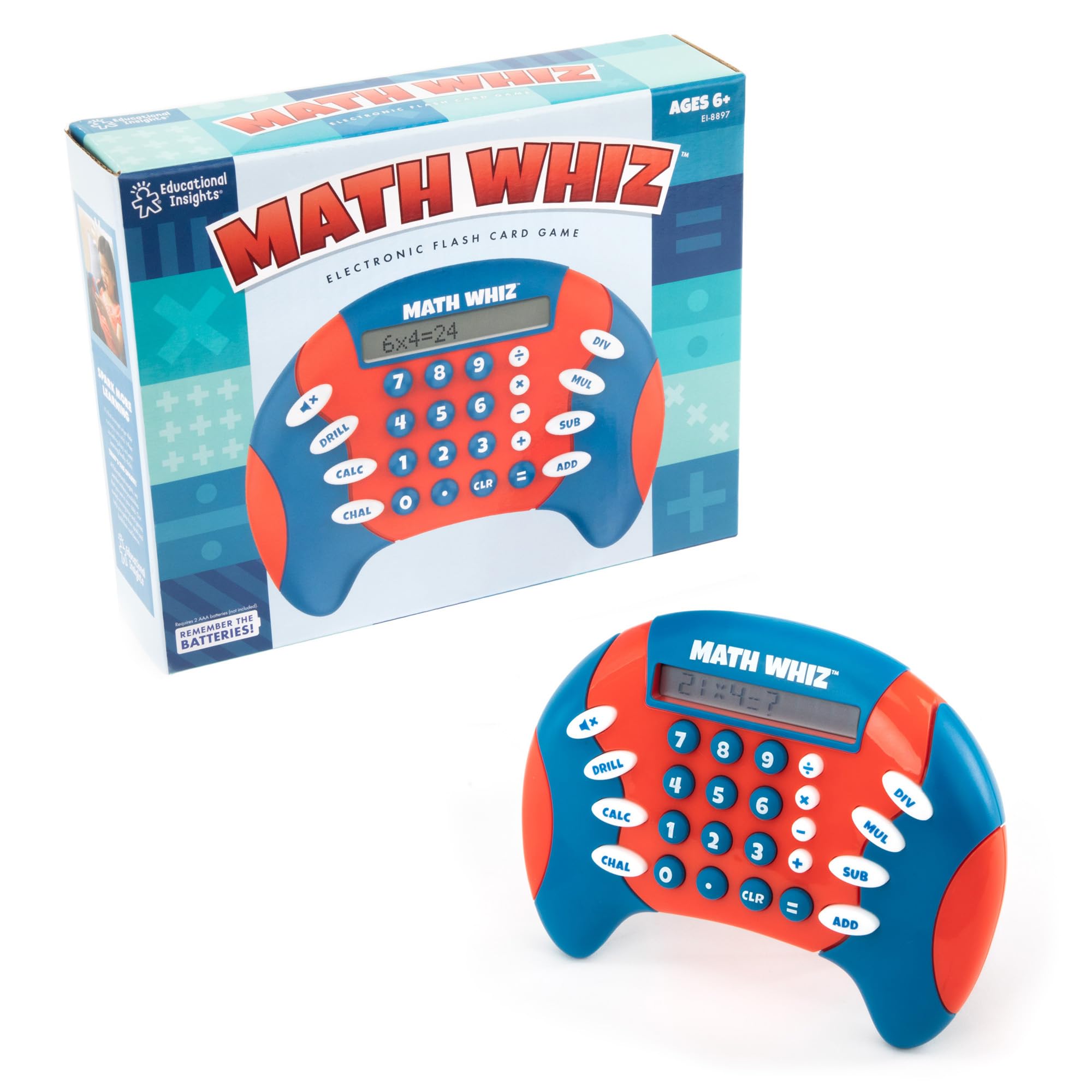 Educational Insights Math Whiz Electronic Handheld Math Game For Kids, Ages 6+