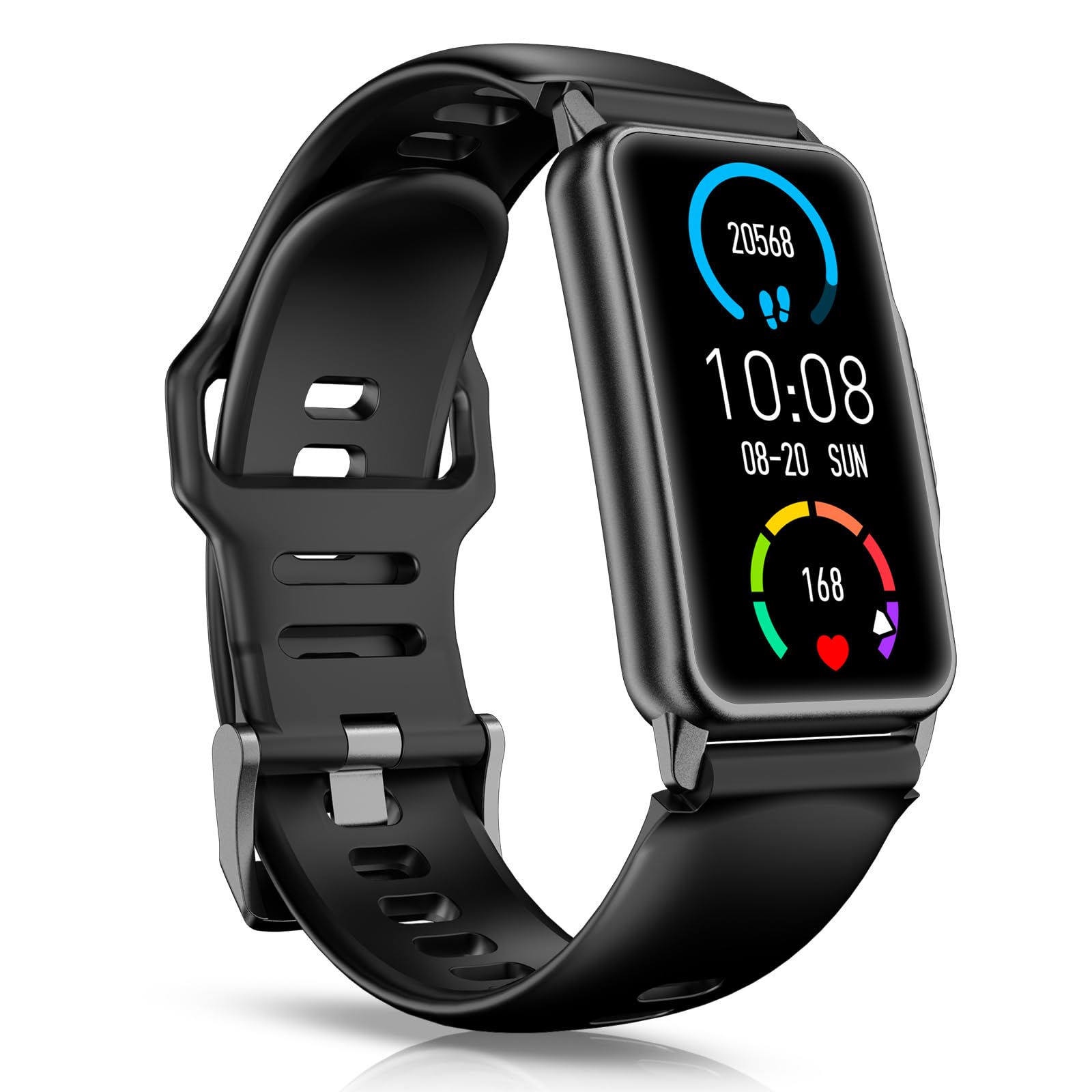 Smart Watch Fitness Tracker with Heart Rate Blood Oxygen Blood Pressure Monitor Sleep Tracker 120+ Sports Modes Activity Trackers Step Calorie Counter IP68 Waterproof for Andriod iPhone Women Men