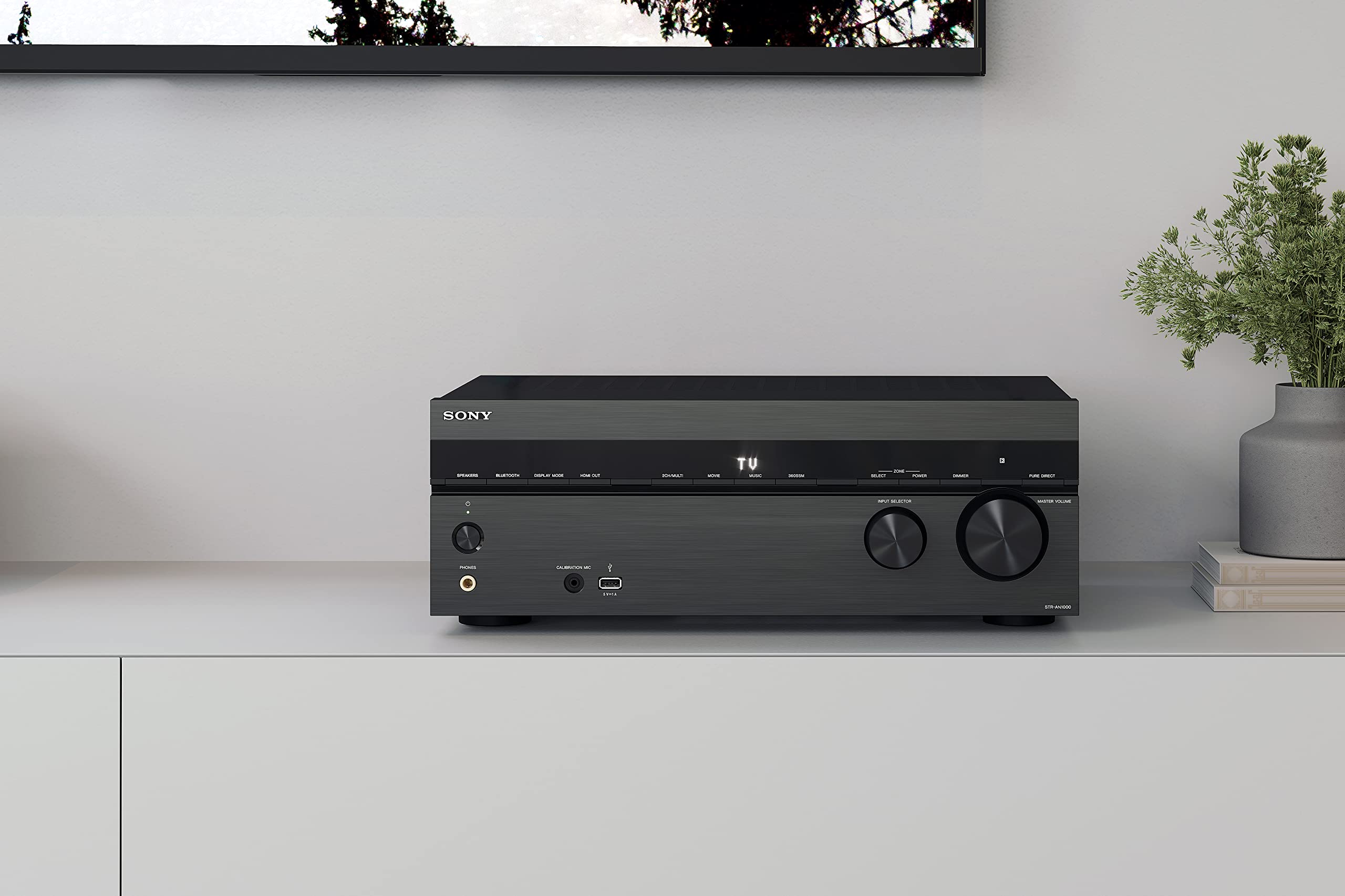 Sony STR-AN1000 7.2 CH Surround Sound Home Theater 8K A/V Receiver: Dolby Atmos, DTS:X, Digital Cinema Auto Calibration IX, Bluetooth, WiFi, Google Chromecast, Spotify connect, Apple AirPlay, HDMI 2.1