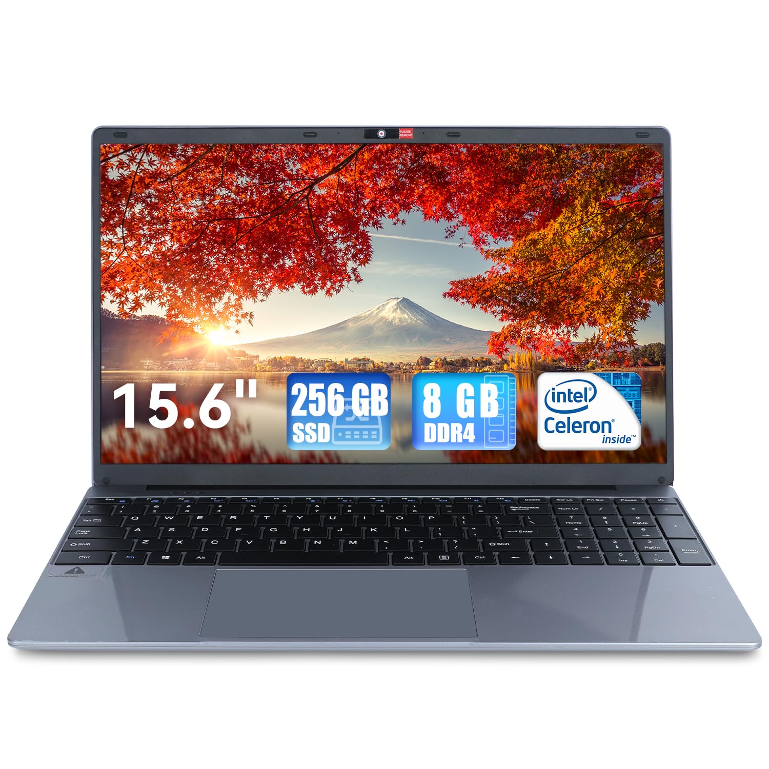 URAO Laptop, 15.6 Inch Windows 11 Intel Celeron N5095 Quad-Core Processor up to 2.9Ghz, 8GB DDR4 256GB SSD Laptop Computer,2.4/5G WiFi, Bluetooth 4.2,Mini HDMI,2xUSB 3.0,Type-C,Numeric Keypad