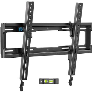 Pipishell UL Listed Tilt TV Wall Mount Bracket Low Profile for Most 23-55 Inch LED LCD OLED 4K Flat Curved TVs up to 99lbs Max VESA 400x400mm, 8° Tilting for Anti-Glaring, Fits 8-16 inch Wood Stud