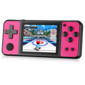 TEBIYOU 32 Bit Handheld Games for Kids Built-in 139 Video Games, 3.0″ IPS Screen Rechargeable Travel Toys for Ages 4-13, Mini Electronic Gaming Player Xmas Birthday Gifts for Boys Girls (Blue)