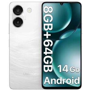UMIDIGI G9A Unlocked Phone, Android 14 Go Cell Phone, 4G Dual SIM Card, 8GB+64GB/1TB Expand Octa-Core, 3.5mm Headphone Jack Phones 6.75″ HD+Display AI Face Unlock Mobile Phones, 5000mAh, GPS(Green)