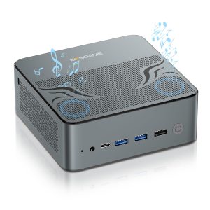 BOSGAME P4 Plus Mini PC Desktop Computers, AMD Ryzen 7 5825U, 32GB DDR4, 1TB SSD, Win 11 Pro, Dual LAN 2.5G/Wi-Fi 6E/BT5.2, 4K Triple Display, Compact Silent PC for Gaming, Office, Design
