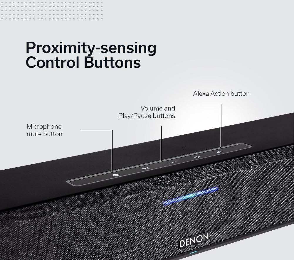 Denon Home 550 Wireless Smart Soundbar for TV with Dolby Atmos 3D Audio, Wi-Fi & Bluetooth, Built-in HEOS, Alexa, Siri & AirPlay 2, Spotify Connect, Pair Home Speakers & Subwoofer, Black