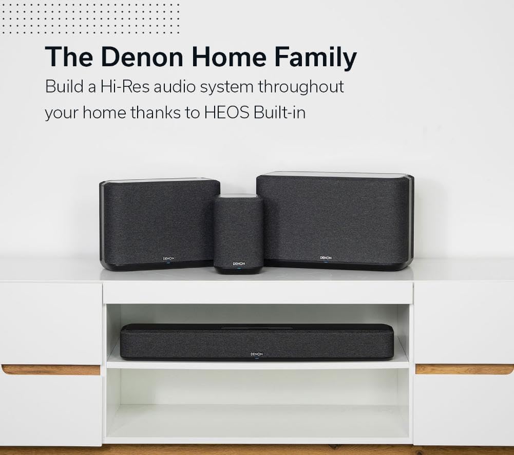 Denon Home 550 Wireless Smart Soundbar for TV with Dolby Atmos 3D Audio, Wi-Fi & Bluetooth, Built-in HEOS, Alexa, Siri & AirPlay 2, Spotify Connect, Pair Home Speakers & Subwoofer, Black