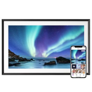 Euphro 15.6” Digital Picture Frame with 1920×1080 IPS Touch Screen, Smart Digital Photo Frame with 32GB Storage, Easy Setup to Share Photos/Videos via Free App