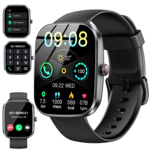Smart Watch(Answer/Make Call), 1.91″ Smartwatch for Men Women, NEW Fitness Watch with 110+ Sport Modes, Fitness Activity Tracke with Pedometer/Sleep Monitor/Heart Rate/IP68 Waterproof, for Android iOS
