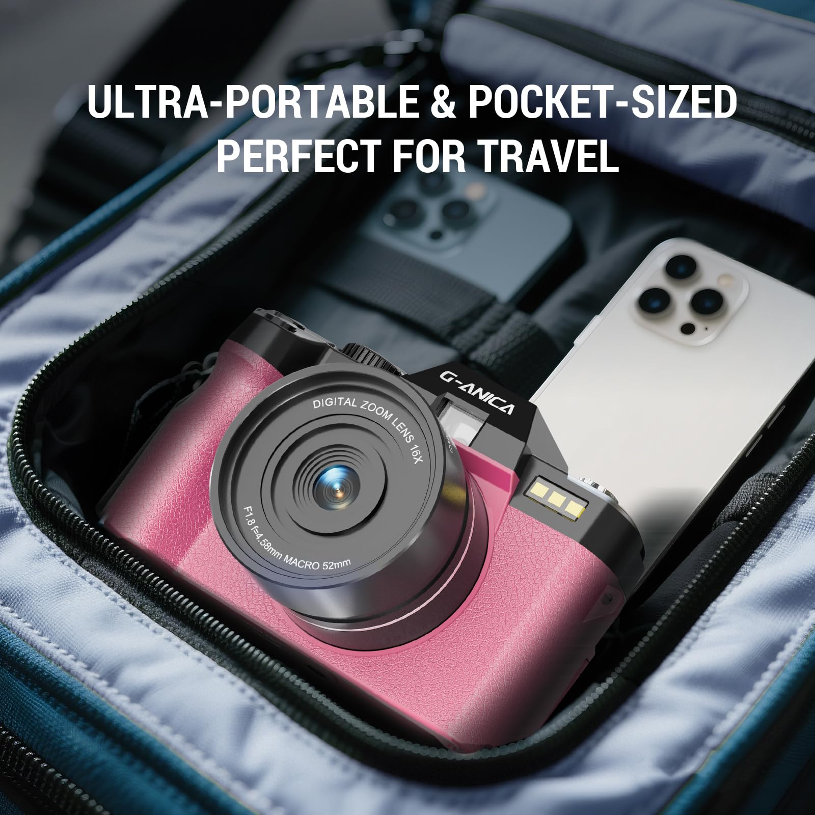 4K 48MP Digital Camera with Autofocus & Anti-Shake - Vlogging Camera for YouTube with 3