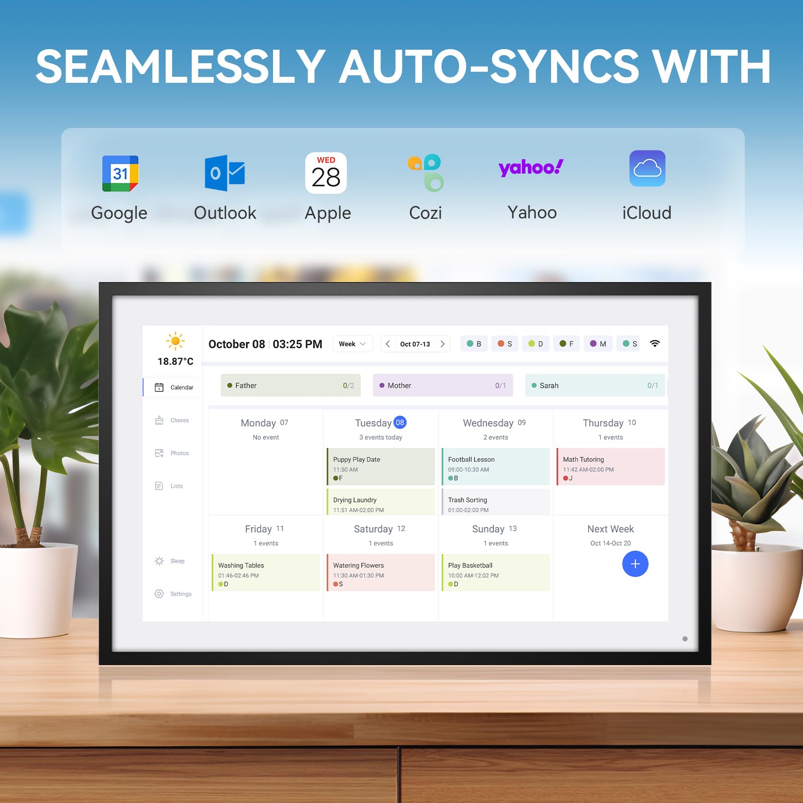 APOFIAL Digital Calendar, 10.1 inch Digital Calendar FHD Resolution 1920 * 1080,Smart Touchscreen Interactive splay for Family Schedules,Remote control via mobile app -32G&5G
