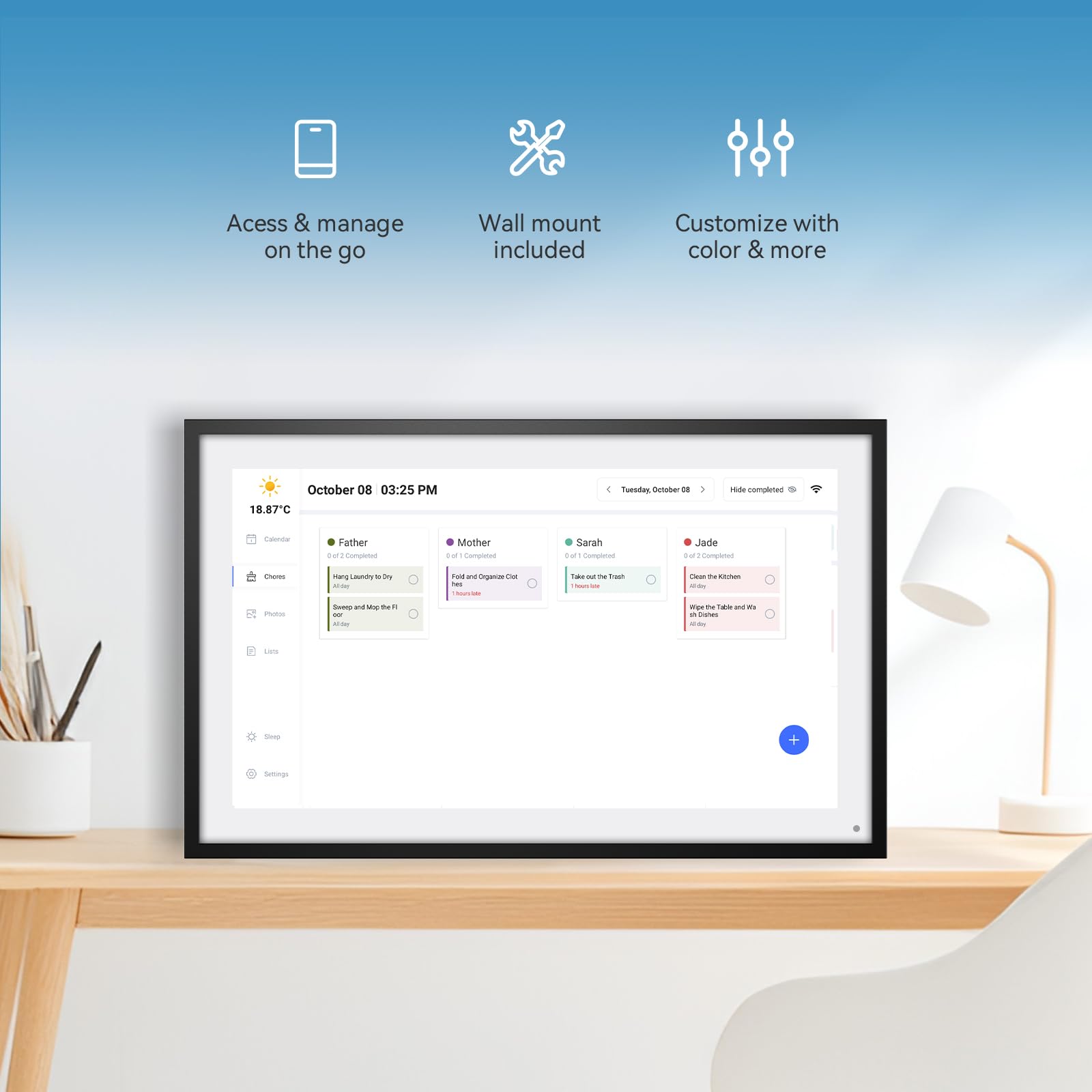 APOFIAL Digital Calendar, 10.1 inch Digital Calendar FHD Resolution 1920 * 1080,Smart Touchscreen Interactive splay for Family Schedules,Remote control via mobile app -32G&5G