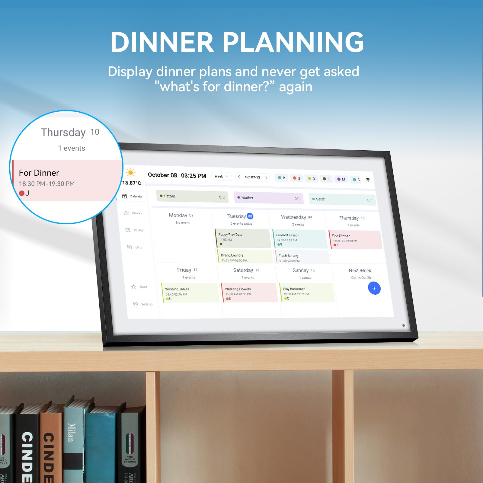 APOFIAL Digital Calendar, 10.1 inch Digital Calendar FHD Resolution 1920 * 1080,Smart Touchscreen Interactive splay for Family Schedules,Remote control via mobile app -32G&5G