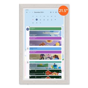 ApoloSign Digital Calendar: 21.5 Inch Electronic Calendar, Smart Touchscreen Interactive Display for Chore Chart, Family Schedules Planner, Supports All Apps via Google Play, Wall Mount-Spruce Gray