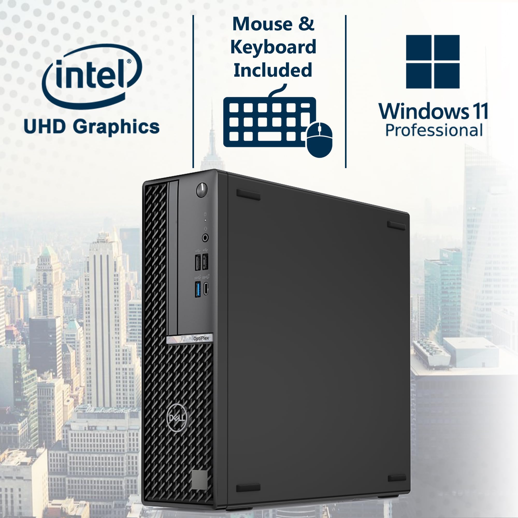 Dell Optiplex 7020 7000 SFF Intel i5-14500 (14 Cores, Beats Intel i7-13700T), 16GB RAM, 512GB NVMe, RJ-45, DP Port, HDMI, Wired KB & Mouse, W11P, 3YR, Business Desktop
