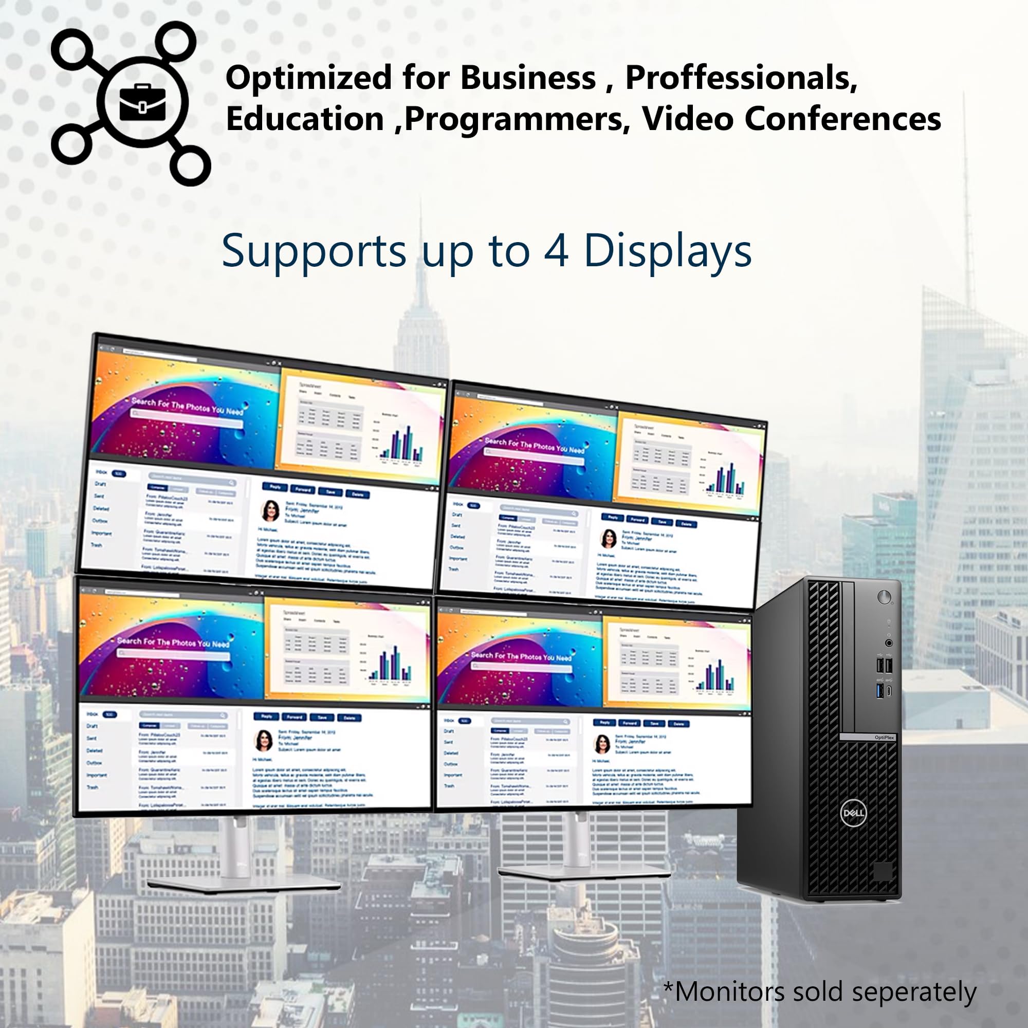 Dell Optiplex 7020 7000 SFF Intel i5-14500 (14 Cores, Beats Intel i7-13700T), 16GB RAM, 512GB NVMe, RJ-45, DP Port, HDMI, Wired KB & Mouse, W11P, 3YR, Business Desktop