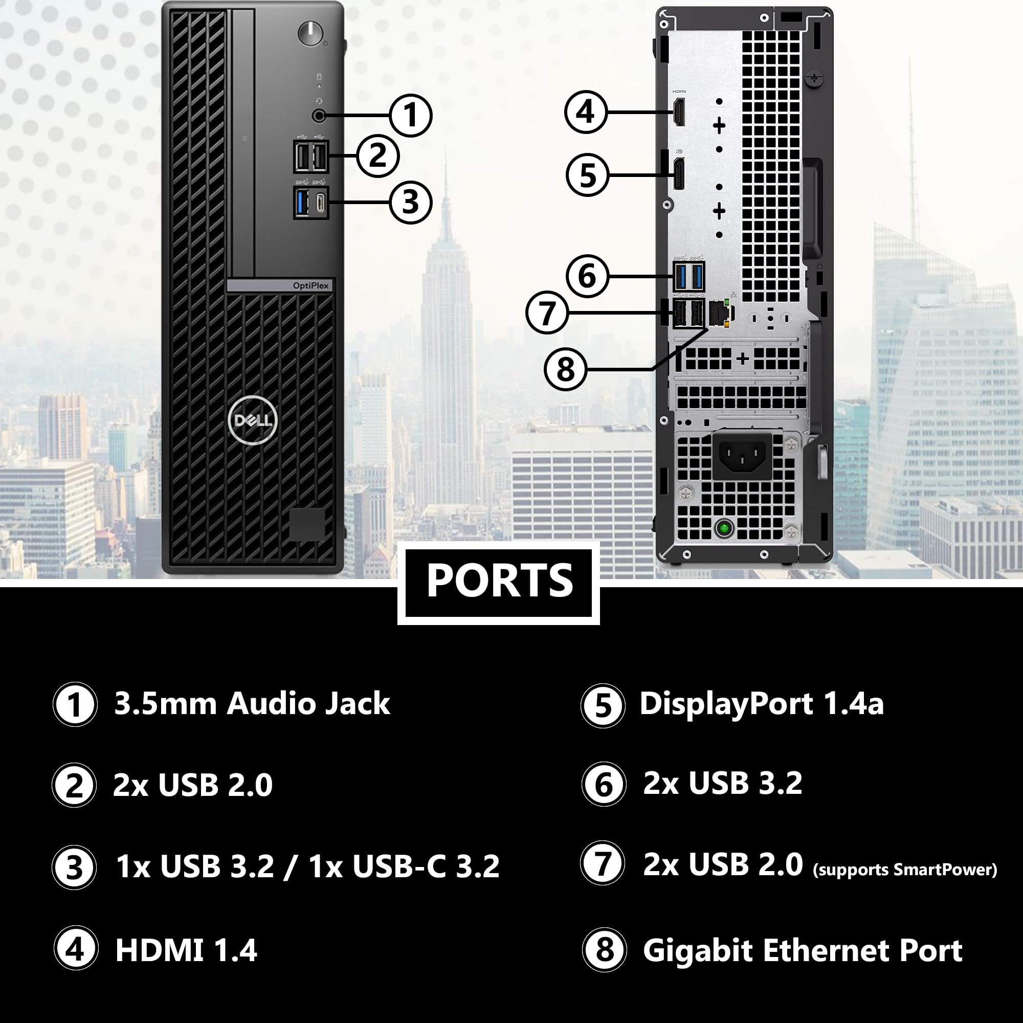 Dell Optiplex 7020 7000 SFF Intel i5-14500 (14 Cores, Beats Intel i7-13700T), 16GB RAM, 512GB NVMe, RJ-45, DP Port, HDMI, Wired KB & Mouse, W11P, 3YR, Business Desktop