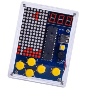 DIY Electronic Game Console Soldering Practice Kit, 4-in-1 Retro Games, LED Matrix Display, Educational Soldering Practice Project