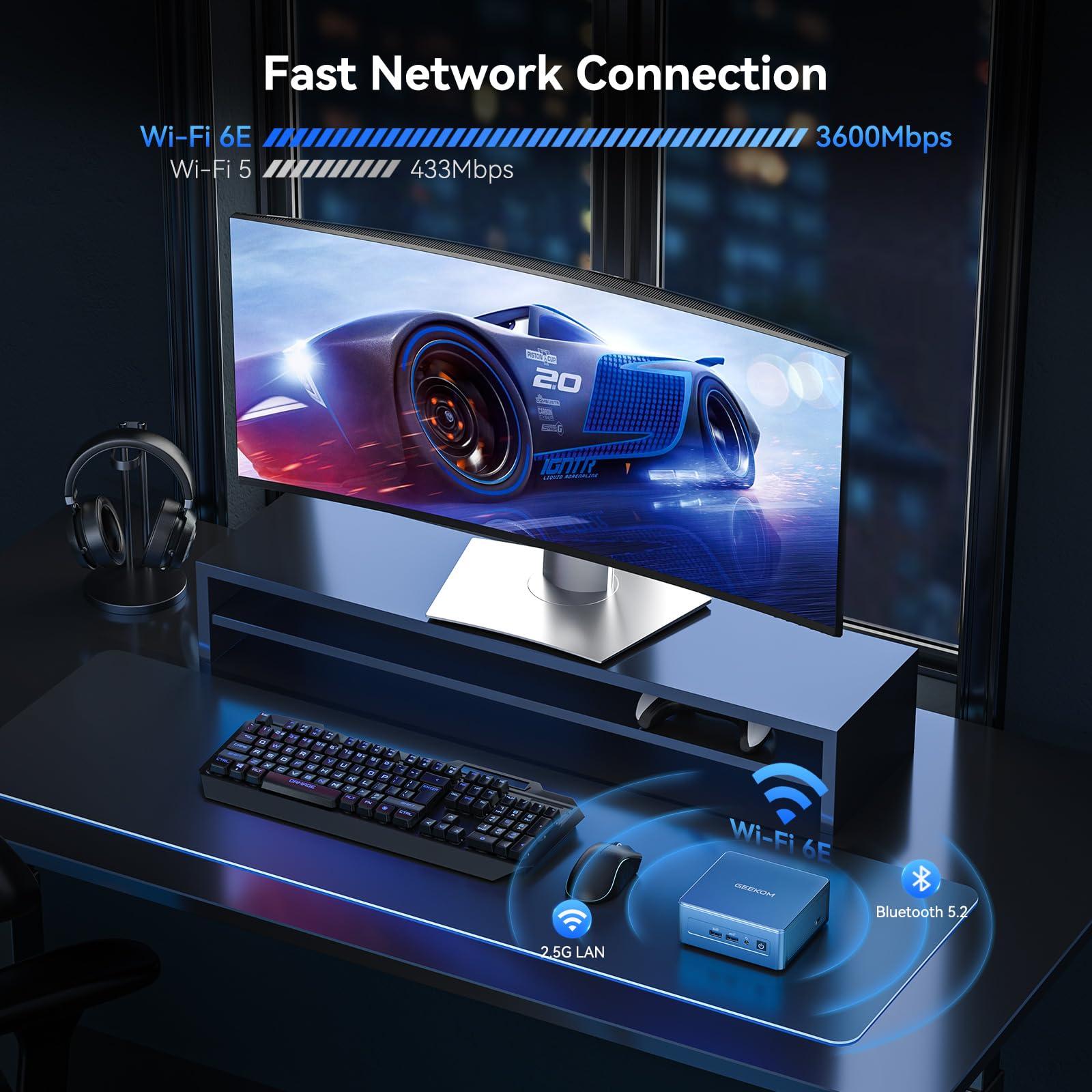 GEEKOM Mini PC Mini IT12, 12th Gen Intel i5-12450H NUC12 Mini Computers(8 Cores,12 Threads) 16GB DDR4/512GB PCIe Gen 4 SSD Windows 11 Pro Desktop PC Support Wi-Fi 6E/Bluetooth 5.2/USB 4.0/2.5G LAN/8K
