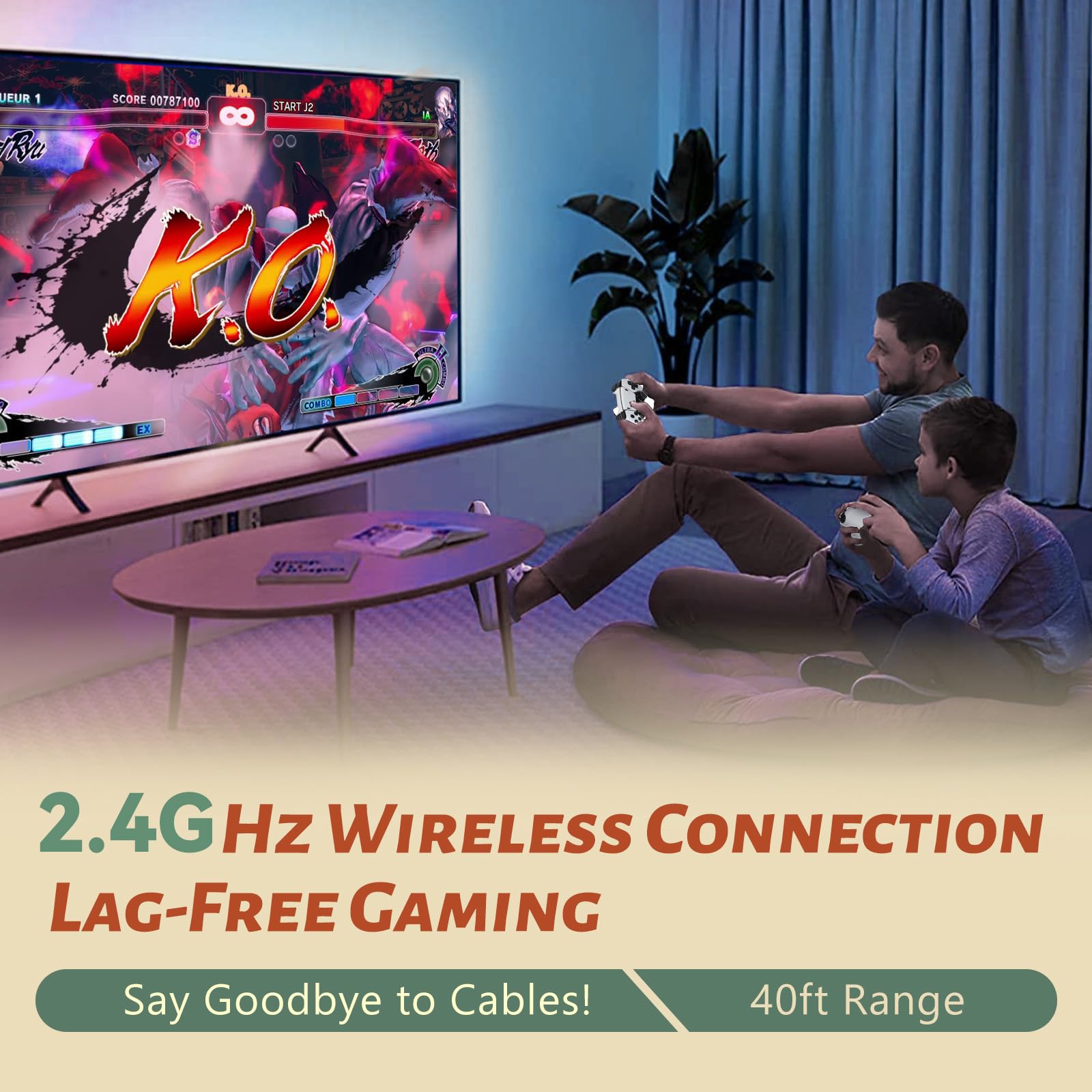 HRYYDS 2025 Retro Gaming Console Pro 4K HDMI with 40,000+ Built-in Classic Video Games - Plug & Play Game Stick for TV with 2 Wireless Controllers | 23 Emulator Support 64GB