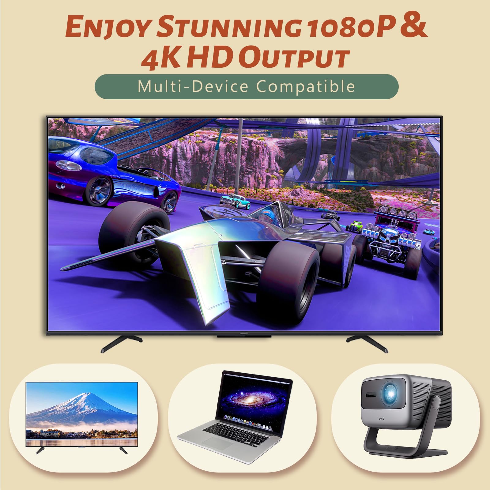 HRYYDS 2025 Retro Gaming Console Pro 4K HDMI with 40,000+ Built-in Classic Video Games - Plug & Play Game Stick for TV with 2 Wireless Controllers | 23 Emulator Support 64GB