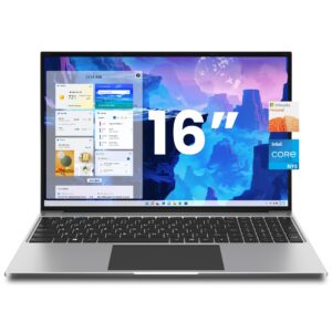 jumper 16 Inch Laptop, 4-Core N95 Processor, Up to 3.4Ghz, 16GB RAM, 640GB Storage,1200p FHD IPS Display, Windows 11 Computer, Office 365 1-Year Subscription, WiFi-6, 38Wh Battery.