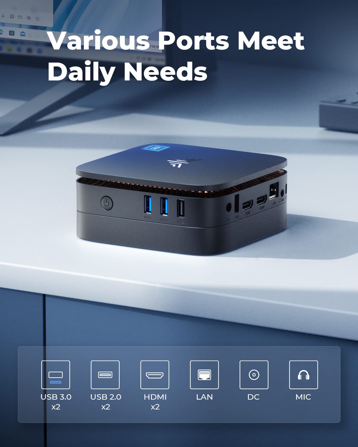 KAMRUI AK1PLUS Mini PC Computer, 12th Alder Lake- N95 up to 3.4 GH, 16GB RAM 512GB M.2 SSD, Mini Desktop Computer, Support 2.5