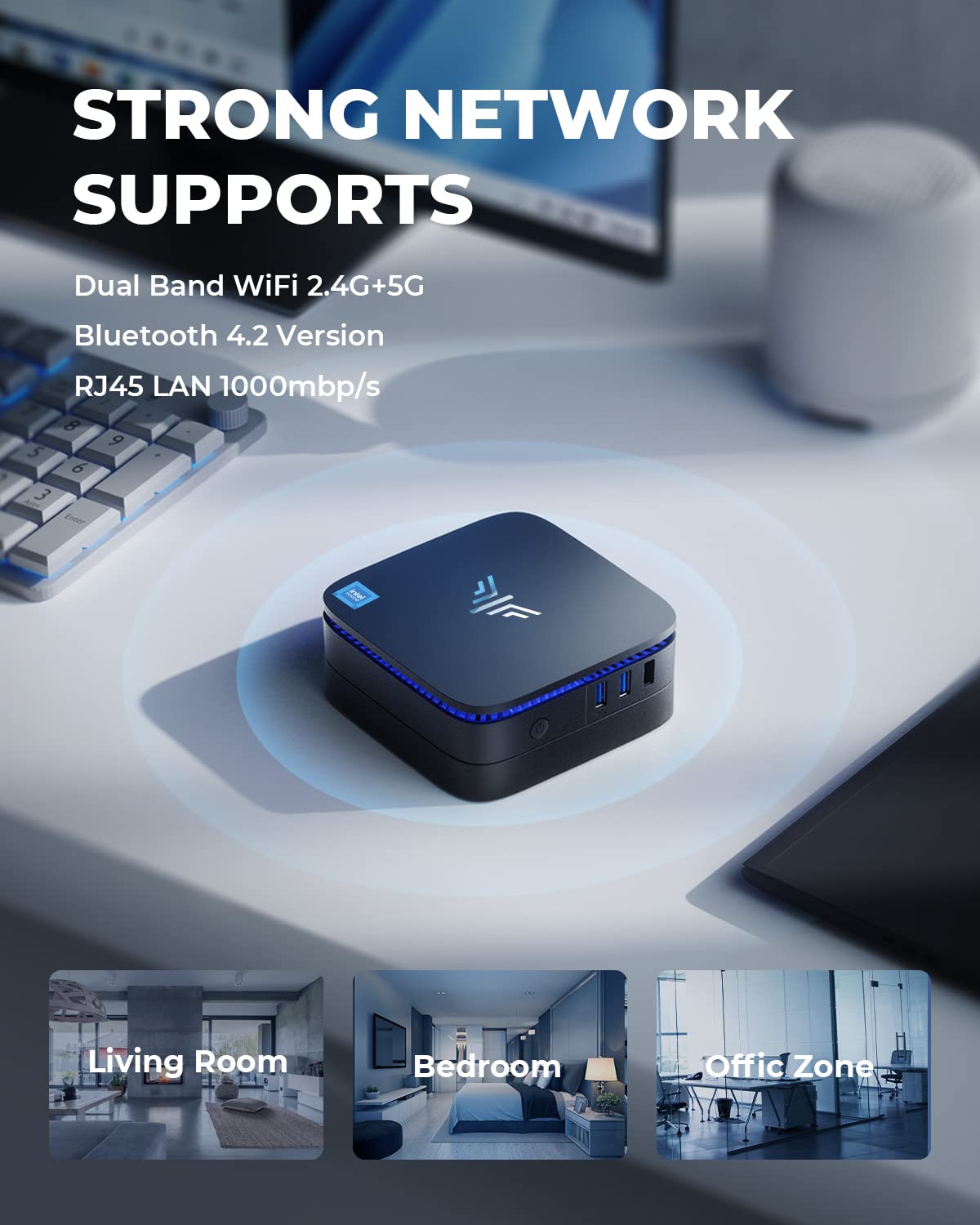 KAMRUI AK1PLUS Mini PC Computer, 12th Alder Lake- N95 up to 3.4 GH, 16GB RAM 512GB M.2 SSD, Mini Desktop Computer, Support 2.5