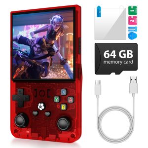 R36 Max Retro Handheld Game Console, Video Game Console with 64G Built-in 18000+ Games, 4000mAh Rechargeable, Support 30+ Simulators, Linux System, 4.0 Inch IPS Screen Portable Pocket Arcade, Black