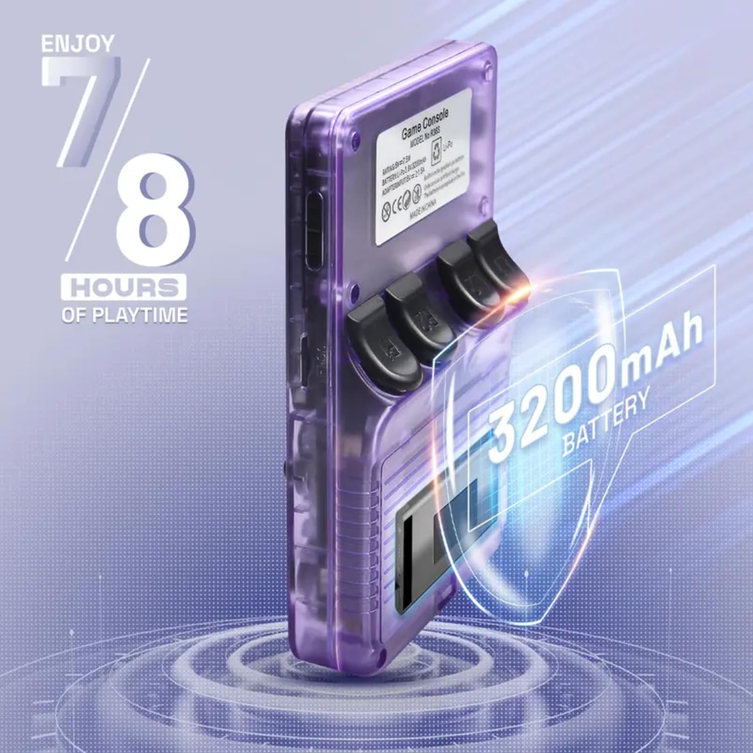 R36s Handheld Game Console, 3.5 Inch IPS Screen Retro Handheld Game Console with 128g TF 3000mah Battery, Built-in 17000+ Classic Games for Adults (Translucent Purple 128G)