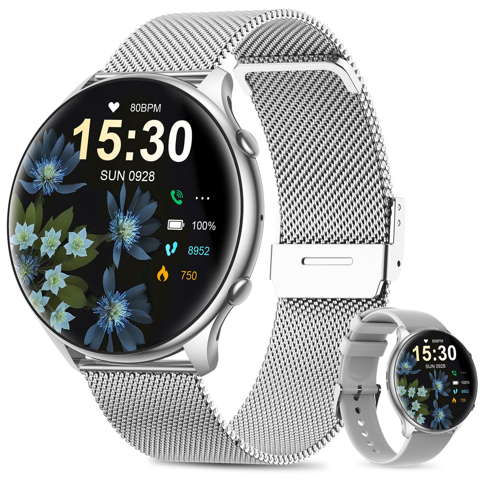 SLOKSFil Watches for Women with Menstrual Cycle Tracker, 1.39” HD Smart Watch, Heart Rate/Sleep Monitor, IP67 Waterproof, Women’s Watch Fitness Tracker Compatible with iOS Android