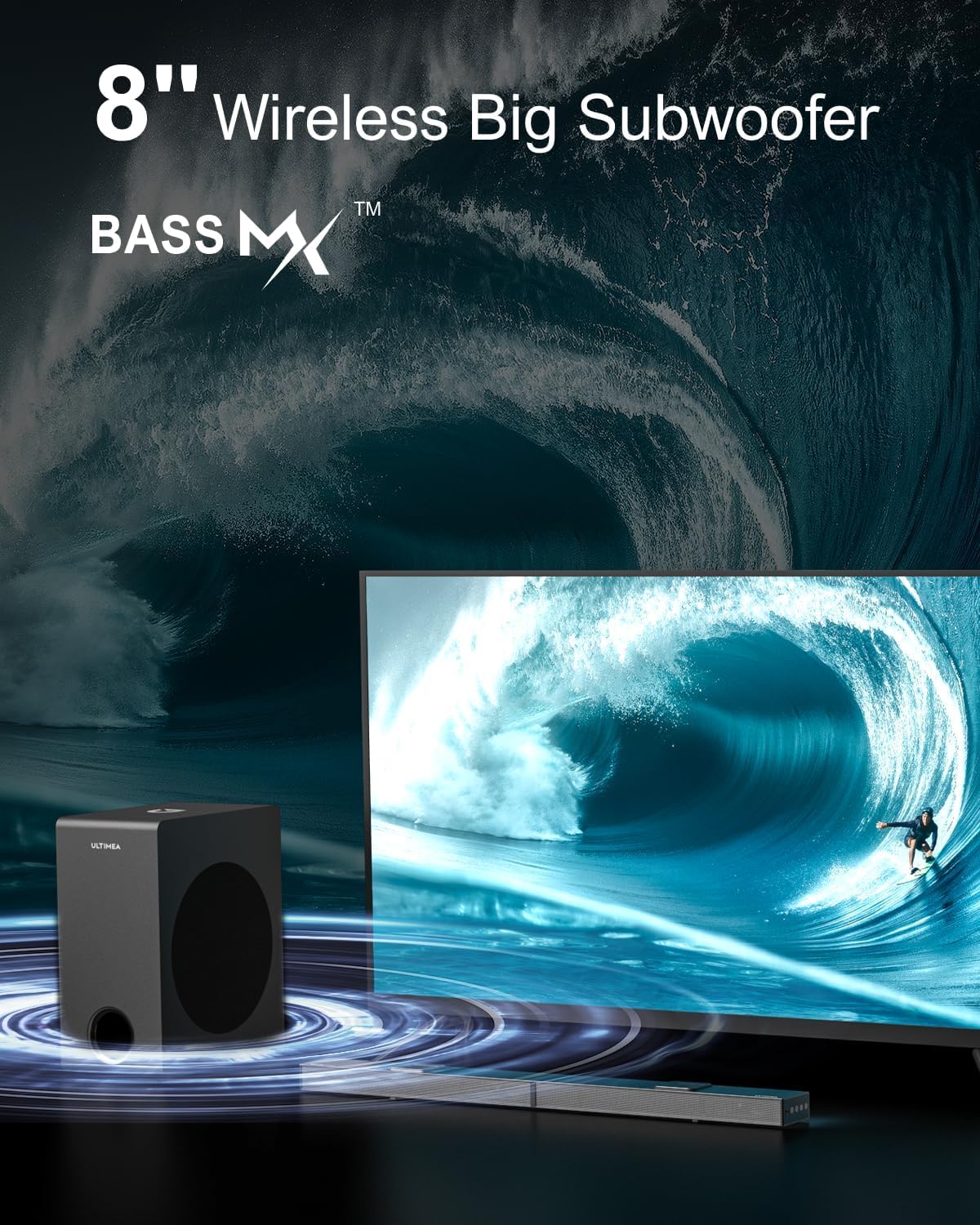 ULTIMEA 5.1.2ch Sound Bar with Dolby Atmos, 8