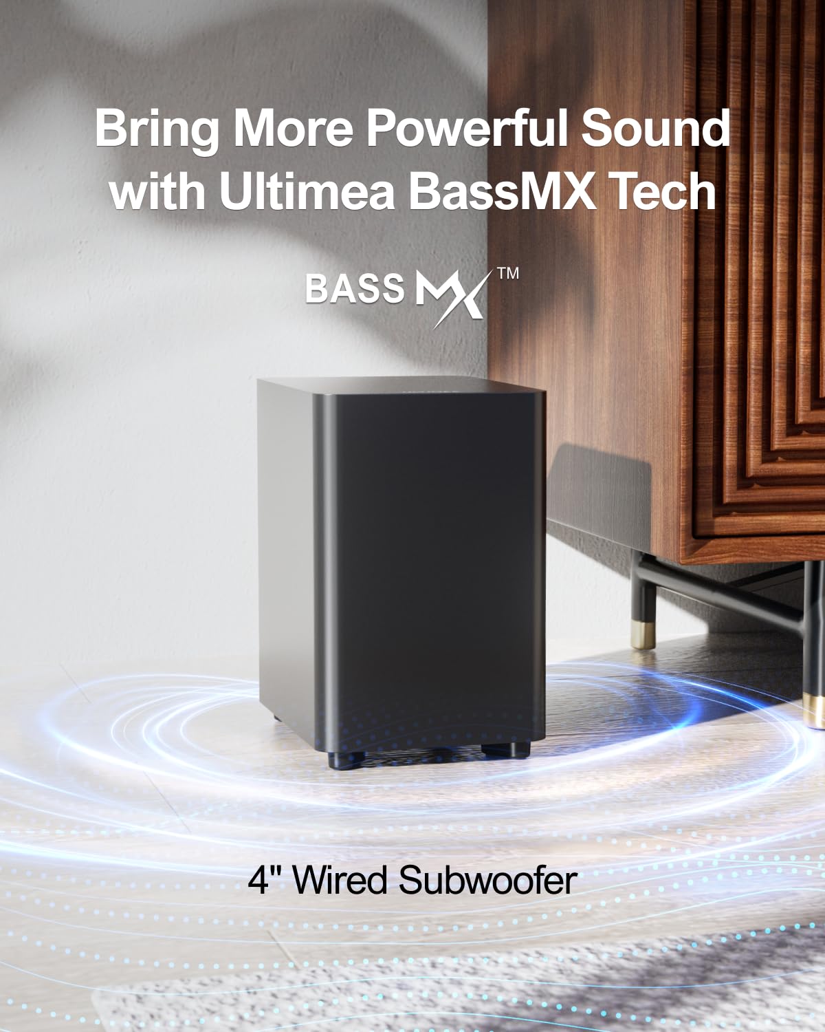 ULTIMEA 5.1 Sound Bar with Virtual Surround Sound System for TV, Sound Bar for Smart TV with 2 Surround Speakers for Home Theater, App Control, Wired Subwoofer, Peak Power 250W, Opt/AUX/BT, Aura A30
