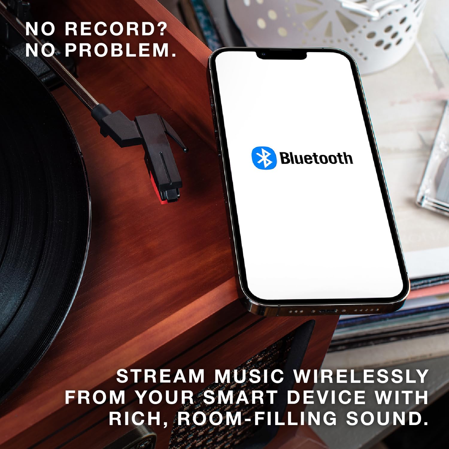 Victrola Nostalgic 6-in-1 Bluetooth Record Player & Multimedia Center with Built-in Speakers - 3-Speed Turntable, CD & Cassette Player, AM/FM Radio, Wireless Music Streaming, Espresso
