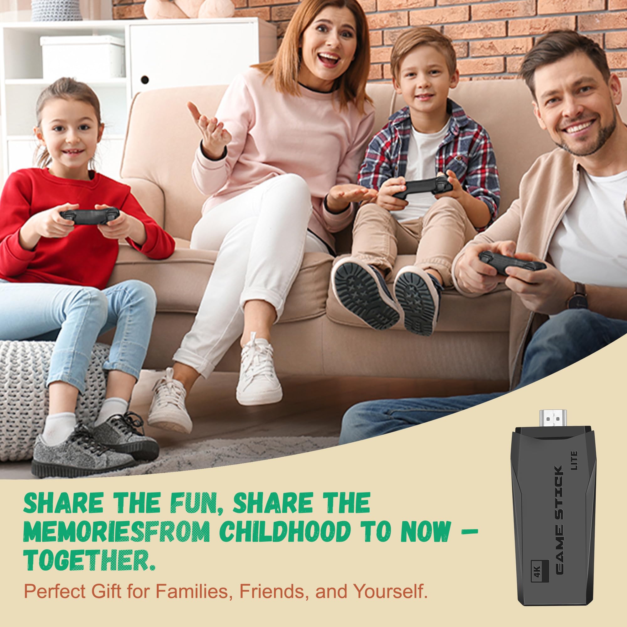 Wireless Retro Game Console, Retro Game Stick with Built-in 23 Emulators, 40,000+ Games, 4k Hdmi Output, and 2.4GHz Wireless Controller, Plug and Retro Play Video Games for Tv (64 GB)