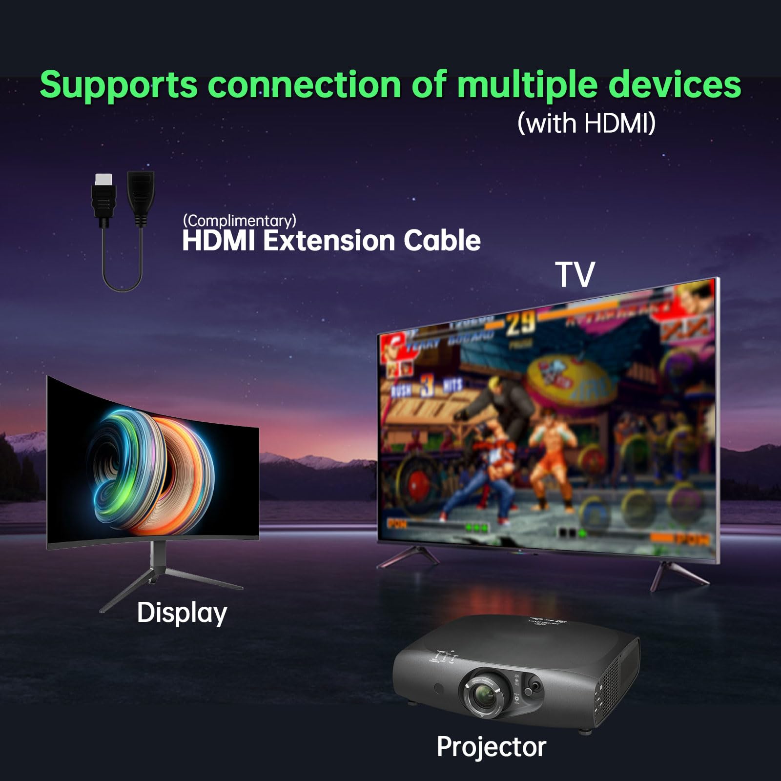 Wireless Retro Game Console, Retro Game Stick with Built-in 9 Emulators, 64GB,20,000+ Games, 4k Definition, and 2.4GHz Wireless Controller, Plug and Retro Play Video Games for TV(Black) One