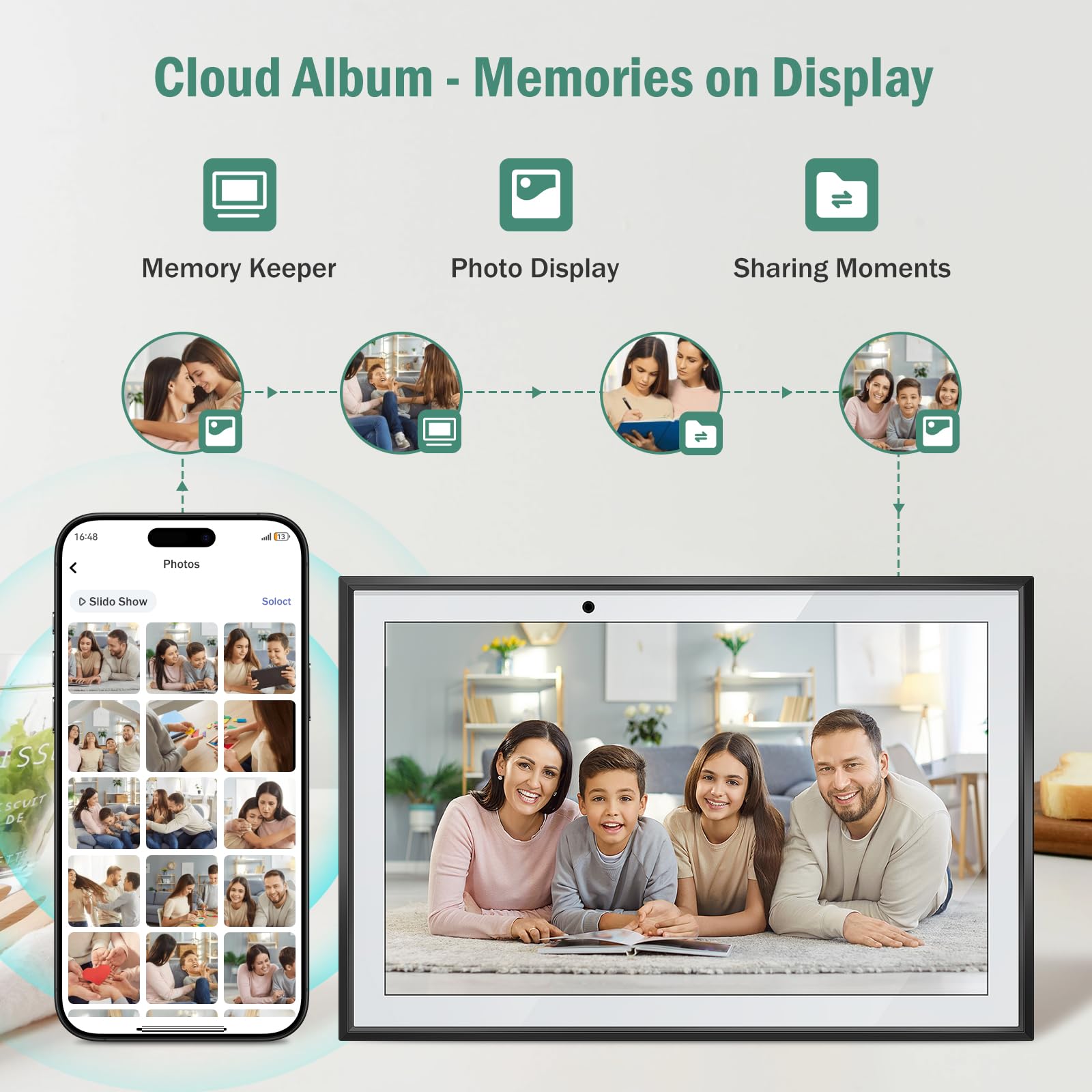 10.1 - Inch WiFi Smart Touchscreen Digital Desk Calendar: Two - Way Sync with Multiple Phones, Chore Charts, Achievement Rewards, AI - Generated Meal Planning, Interactive Family Schedule Display and Cloud Photo