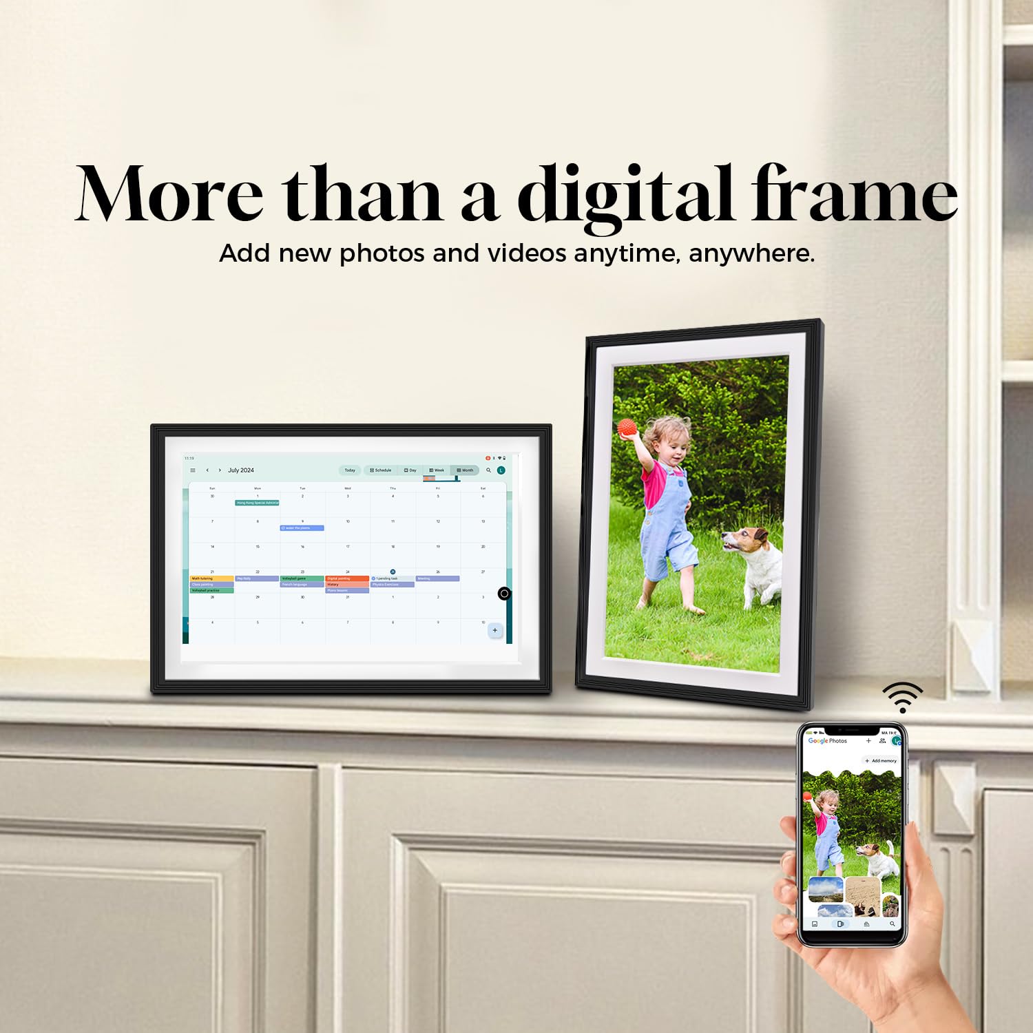10.1”All-in-one Smart Display with Anti-Glare Touchscreen | Google Digital Calendar,Voice Assistant&Home hub | Wall-Mount Digital Picture Frame | Portable TV | Install Google Play Apps