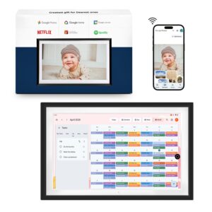 10.1”All-in-one Smart Display with Anti-Glare Touchscreen | Google Digital Calendar,Voice Assistant&Home hub | Wall-Mount Digital Picture Frame | Portable TV | Install Google Play Apps